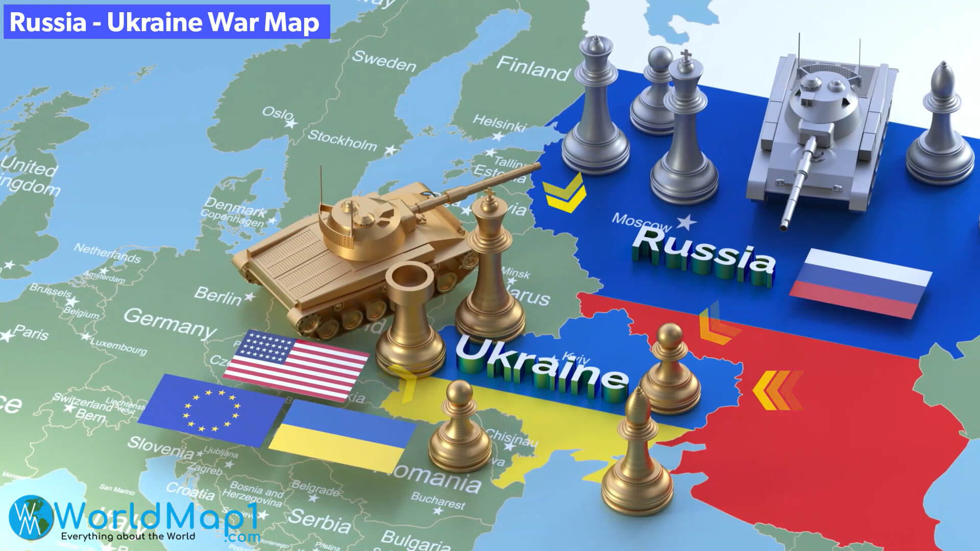 Russland-Ukraine-Kriegskarte 2022